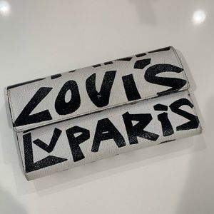 Louis Vuitton Graffiti Wallet Black/White